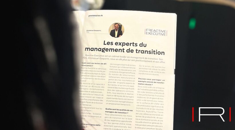 REACTIVE EXECUTIVE DANS LE MAGAZINE DE l’ANDRH – Association Nationale des DRH ✨